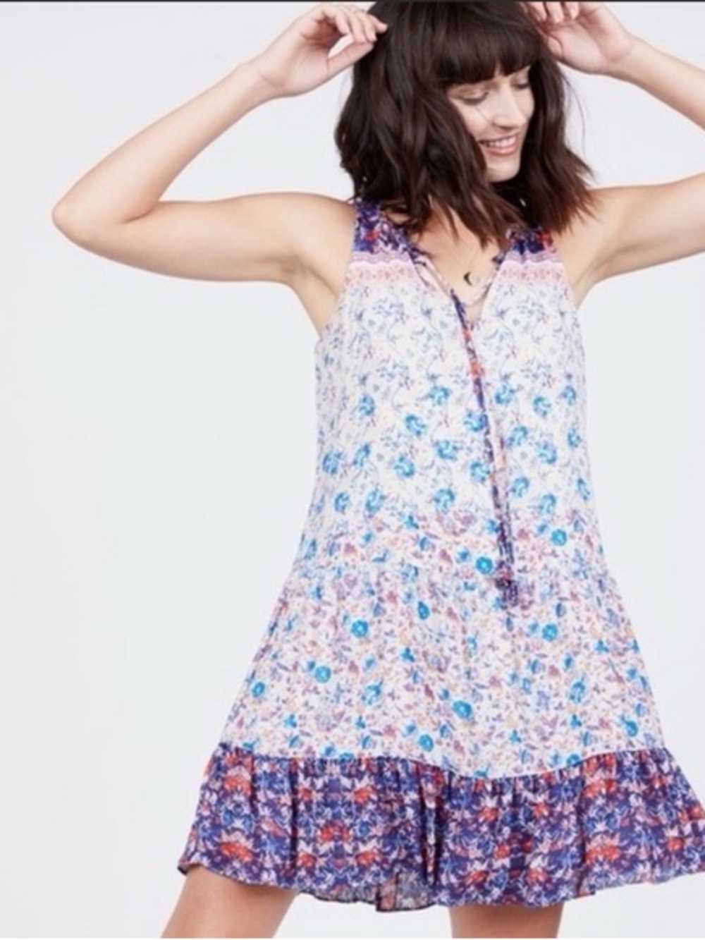 Sanctuary Blue Floral
Sleeveless Boho Dress size small